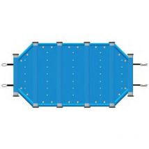 Aqua Product Europe - Bâche à barres sécuribois pour piscine Ubbink - Modèles: Ubbink Océa 550 x 355 cm - Couleur: Bleu/beige