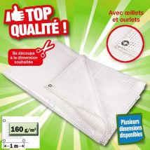 Bâche Outiror translucide en 160 gr/m2, avec oeillets solides Dimensions: 4m x 10m
