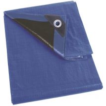 Bâche, bâche imperméable, bache de protection extérieur, hivernage, très résistante, 44 œillets, angles renforcés, rectangulaire, bleu/noir, 140