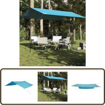 Bâche de camping bleu 400x294 cm imperméable - Tente De Camping - Bache Imperméable - Abri Extérieur - Protection Solaire - Tapis De Sol
