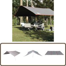 Bâche de camping gris et orange 420x440 cm imperméable - Tente De Camping - Bache Imperméable - Abri De Jardin - Protection Solaire - Tapis De Sol