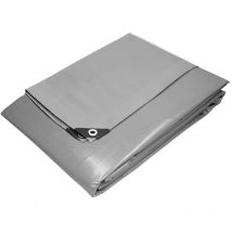 Bâche de Protection Imperméable à l'Eau avec Oeillets - 2x3m 6m² 180g/m²- Polyéthylène pe Gris - Résistant à la Moisissure - Couverture Étanche de