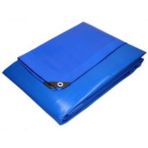 Ecd Germany - Bâche de Protection Imperméable à l'Eau avec Oeillets - 6x12 m 72m² 260 g/m² - Polyéthylène pe Bleu- Résistant à la Moisissure