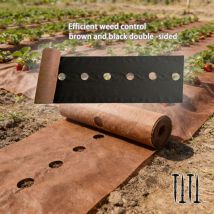 Gartenpaillierfolie 0,6 × 8 M – Anti-unkraut Geotextil, Perméable & Robust, Zuschnittbar, Mit 4 Pfählen Für Garten