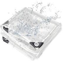 Bâche De Protection Exterieur, Ultrixe, 380 G/m² 6 X 4 M Imperméable Bâche Transparente Avec Œillets, Pvc Bâche Résistante Aux Intempéries Pour 