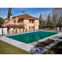 Bâche de protection hivernale pour piscine de 3,5 x 4 m plus 15 cm de chaque côté pour ancrage en Vert (extérieur) / Vert (intérieur)