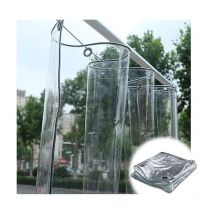 Bâche De Protection Transparente, 0,3 MM D'épaisseur Bâche Imperméable en PVC Transparent Boutonnière en Métal Antirouille Utilisé pour La Terrasse