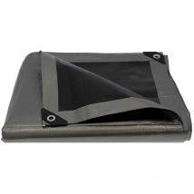 Bâche de protection grise ultra résistante - 260 g/m² - 5 x 6 mètres