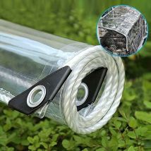 Bâche de Protection,Bâche Transparente avec Oeillets,Bâche Imperméable en PVC,360g/m²,bâche Industrielle avec Oeillets,bâche De