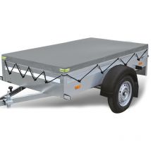 Drillpro - Bâche de remorque 600D 215x125x13cm avec 4 cordes élastiques gris lbtn