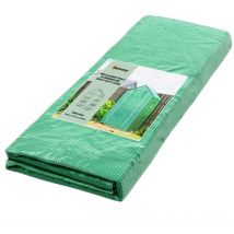 Bâche de remplacement serre de jardin dim. 140L x 73l x 190H cm - 2 fenêtres, porte zippée enroulable - pe anti-UV imperméable vert