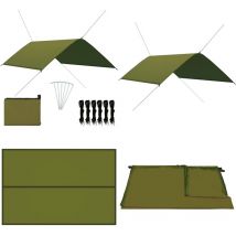 Bâche d'extérieur 3x2 m Vert - Tente Extérieure - Bâche Imperméable - Protection Solaire - Parasol Pliable - Couverture De Jardin - Home & Living