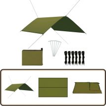 Bâche d'extérieur 3x2 m Vert - Tente Extérieure - Bâche Imperméable - Protection Solaire - Parasol Pliable - Couverture De Jardin