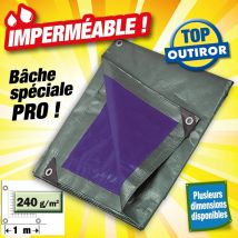 Bâche grande résistance qualité professionnelle en 240 gr/m2 Dimensions: 5m x 8m