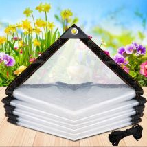 Bâche Imperméable Transparente 200 × 100 cm, avec Oeillets, bâche pour jardin, terrasse, plantes