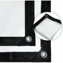 Bâche imperméable Transparente avec œillets, bâche imperméable Transparente, en polyéthylène résistant aux intempéries(2x3m)