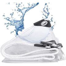 Bâche Imperméable Transparente Indéchirable Anti-Pluie Étanche Coupe Vent Couverture Pvc Avec Oeillets, Housse Terrasse Jardin Camping D'extérieur