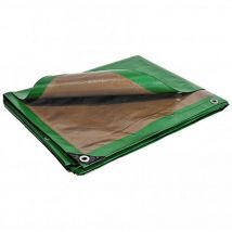 Bâche de jardin 3 x 5 m Verte et Marron Traitée Anti uv Polyéthylène 250g/m² kz garden