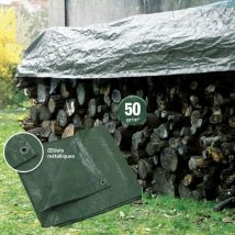 Bâche Outiror légère multi-usages de couleur verte, 50g/m2 | Dimensions: 1,6 x 6m