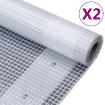 Bâches Leno 2 pcs 260 g/m² 4x4 m Blanc Vidaxl