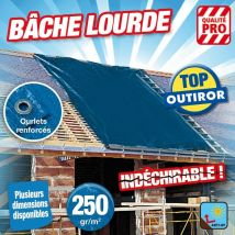 Bâche Outiror bleue qualité professionnelle en 250 gr/m2 Dimensions: 2m x 3m