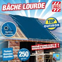 Bâche Outiror bleue qualité professionnelle en 250 gr/m2 Dimensions: 5m x 8m