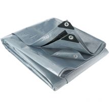 Werka Pro - Bâche multifonctions grise et noire 200 g/m2 6 x 6 m