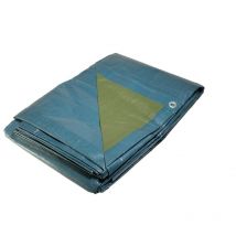 Bâche plastique 2 x 3 m Bleue et Verte Polyéthylène 150g/m²