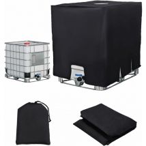 Bache pour Cuve 1000L ibc, Bache de réservoir d'eau Couvercle ,Housse Protection (120 x 100 x 116 cm Le Noir).. Debuns