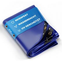 Bâche premium Nemaxx PLA35 300x500 cm - bleu avec œillets, 650 g/m² pvc, abri, toile de protection - étanche, résistante, 15m²