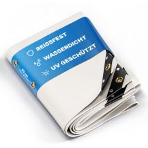 Bâche premium Nemaxx PLA812 800x1200 cm - blanc avec œillets, 650 g/m² pvc, abri, toile de protection - étanche, résistante, 96m²