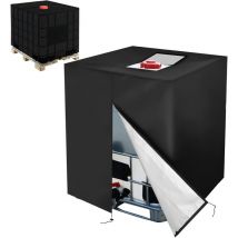 Bâche Réservoir d'eau ibc 1000 l Couverture Container Citerne Eau Pluie avec Fermeture éclair Coupe-Vent Anti-UV 420D Résistant à la Déchirure