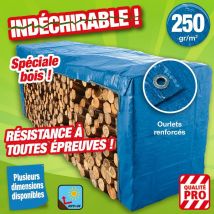Bâche spéciale protection du bois 250 gr/m2, 1.6 x 6 m, colori bleu