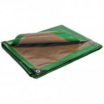 Tecplast - Bâche de protection 6 x 10 m Verte et Marron pe haute résistance 250g/m2