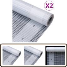 Bâches Leno 2 pcs 260 g/m² 3x2 m Blanc - Bâches De Protection - Bâche Imperméable - Bâche Résistante - Bâche Pour Abri - Bâche Pour Voiture