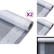 Bâches Leno 2 pcs 260 g/m² 3x2 m Blanc - Bâches De Protection - Bâche Imperméable - Bâche Résistante - Bâche Pour Abri - Bâche Pour Voiture