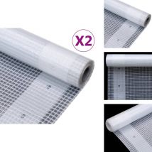 Bâches Leno 2 pcs 260 g/m² 4x20 m Blanc - Bâches De Protection - Bâches Imperméables - Bâches Pour Abri - Bâche Terrasse - Bâche Jardin