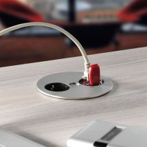 Twist Cirdular 1 Prise + Double USB Noir Mat