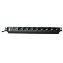 Bachmann - 19'' 2m 8x Schuko H05VV-F 3G 1.50mm² - 2 m - 8 sortie(s) ca - Aluminium - Noir - Noir (333.534)