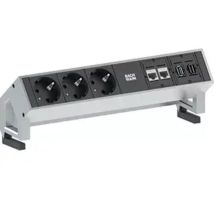 Bachmann - desk 2 Tischsteckdose 3-fach, Farbe: Inox