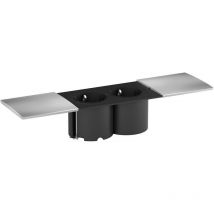 Bachmann - Cache plastique pour la multiprise encastrable 2 prises type f modèle due - Décor : Inox