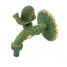 Nostalgie Auslaufventil Schnecke 1/2 Zoll patiniertes Messing