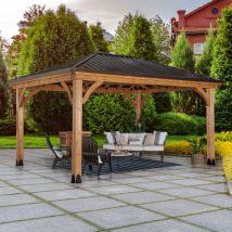 Backyard Discovery - Barrington 100% Cedar Wood Patio Gazebo 4.8m x 3.6m (16ft x 12ft)