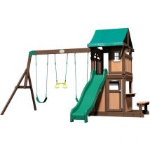Backyard Discovery - Lakewood Maisonnette en Bois Maisonnette de Jardin Cabane bois ext rieur / Maisonnette Exterieur / Balancoire Exterieur avec