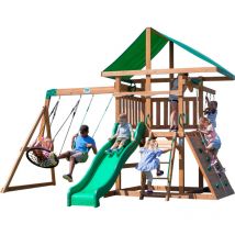 Backyard Discovery - Grayson Peak Aire de jeux en bois Aire de Jeux Ext rieur avec balan oire toboggan bac de sable mur d escalade Balancoire