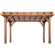 Backyard Discovery - Pergola Bois, 100% Bois de Cèdre - Pergola Terrasse 305x472cm - Pergola Jardin Facile à Assembler - Pergola Autoportée au Design