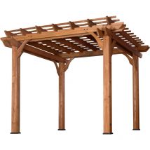 Backyard Discovery - Pergola Bois, 100% Bois de C dre - Pergola Terrasse 305x305cm - Pergola Jardin Facile Assembler - Pergola Autoport e au Design