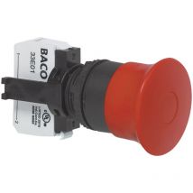 L22DD01A Not-Aus-Schalter Frontring Kunststoff, Schwarz IP69K 1 St. - Baco