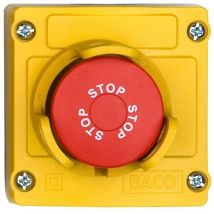 LBX130093 pulsante di arresto di emergenza nell'alloggiamento , con collare di protezione 240 v/ac 2.5 a 3 nc IP66 - Baco