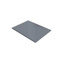 Hüppe - Bacs à douche EasyFlat fonte minérale, 1400x52x800 mm écoulement:côté long, gris mat